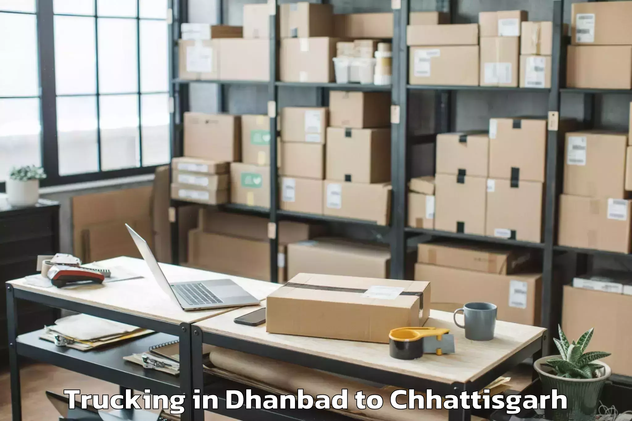 Professional Dhanbad to Pithora Trucking